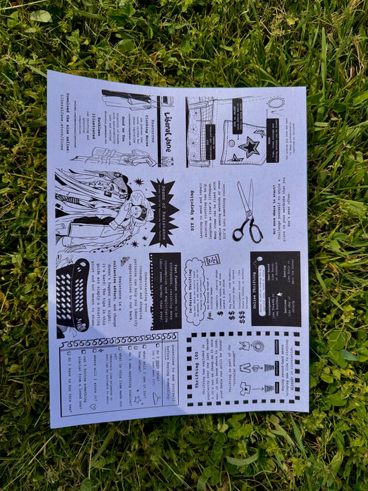 Seams of Resistance: Pocket Guide to Resisting Fast Fashion - 1-Page Mini Zine - Digital Download