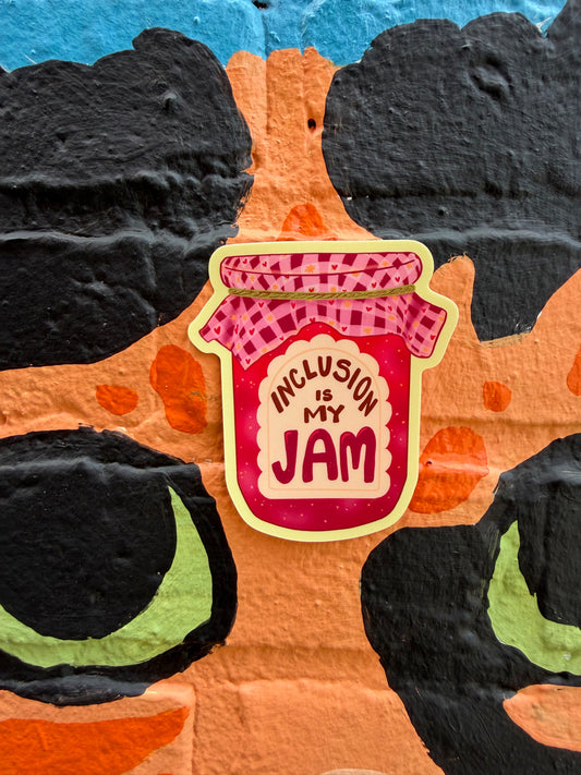 Inclusion is My Jam | Fruit Preserves Mason Jar | Vinyl Sticker (Matte)
