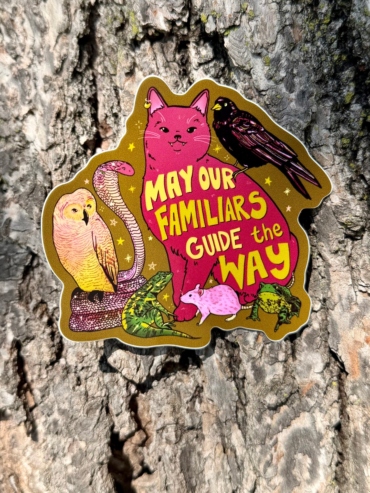 May Our Familiars Guide the Way | Witch Pets | Vinyl Sticker (Glossy)