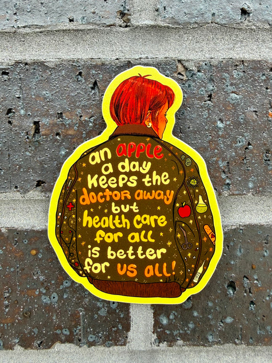 An Apple a Day Keeps the Doctor Away | Health Care | Vinyl Sticker (Matte)