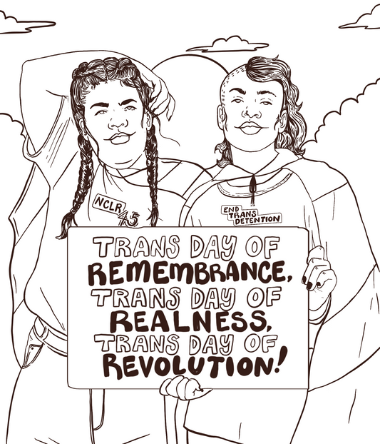 Trans Day of Remembrance Coloring Page Digital Download (English)