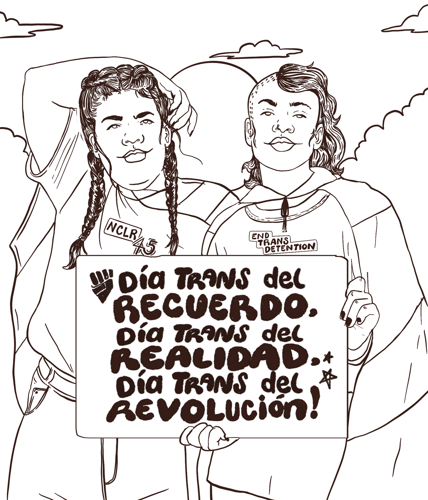 Trans Day of Remembrance Coloring Page Digital Download (Spanish)