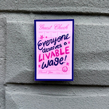 Load image into Gallery viewer, Everyone Deserves a Livable Wage | Labor Rights Receipt | Vinyl Sticker (Matte)