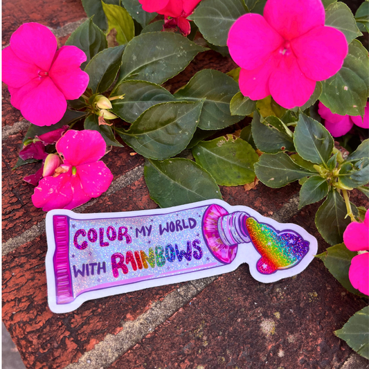 Color My World with Rainbows - Paint Tube Sticker