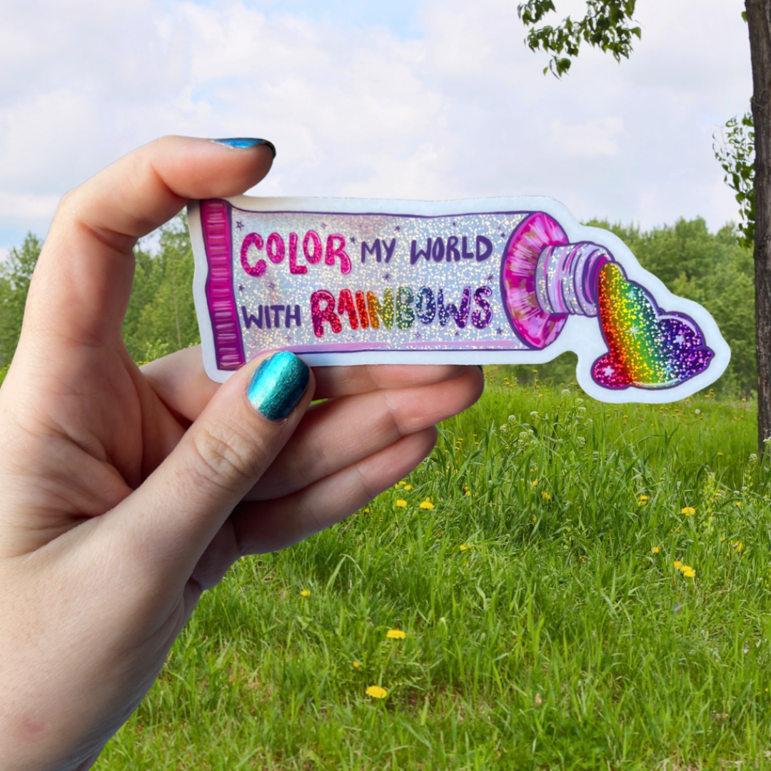 Color My World with Rainbows - Paint Tube Sticker