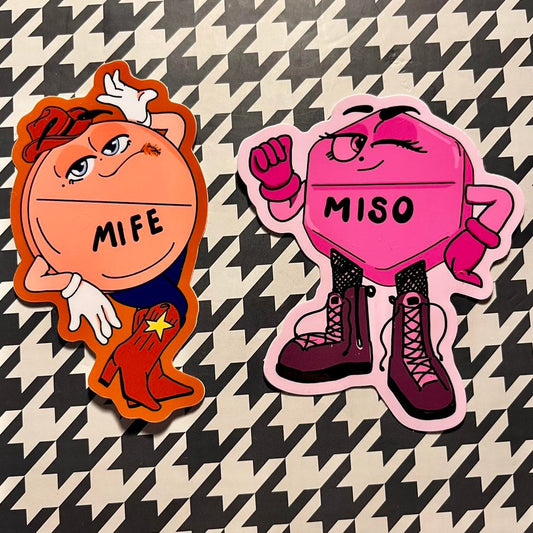 Abortion Pill Duo - Mife & Miso - 2 Sticker Pack (Matte)