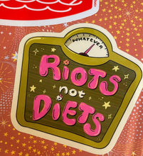 Load image into Gallery viewer, Riots NOT Diets | Body Positive Scale | Vinyl Sticker (Glossy)