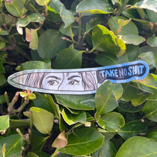 Load image into Gallery viewer, Take No Shit Knife | Mirrored Holographic Vinyl Sticker (Glossy)