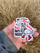 Load image into Gallery viewer, Sometimes Anti-Social, Always Anti-Fascist | Punk Goose | Vinyl Sticker (Glossy)