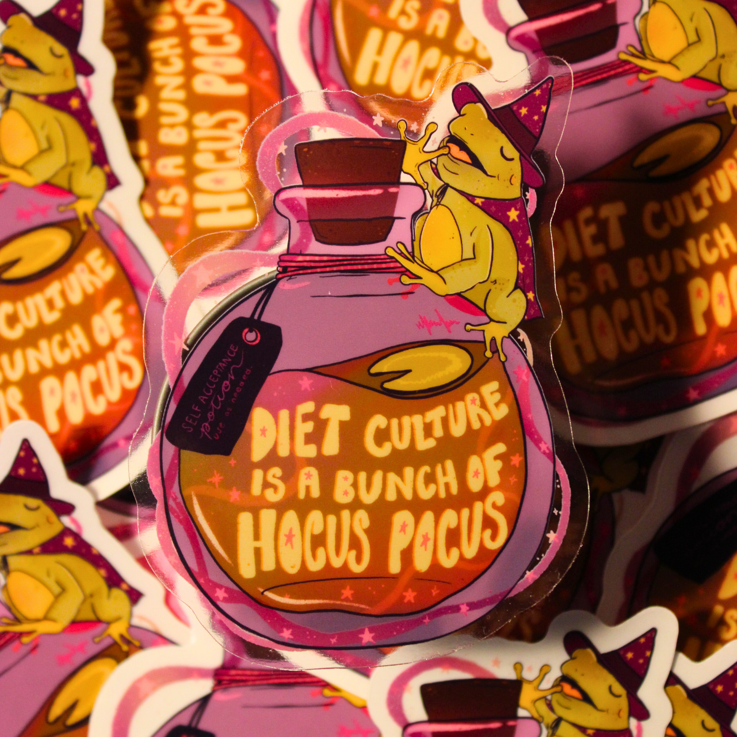 Diet Culture Is a Bunch of Hocus Pocus  - Die Cut Sticker (Clear)