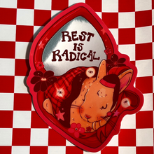 Load image into Gallery viewer, Rest is Radical | Sleeping Bunny | Mirror Vinyl Sticker (Glossy)