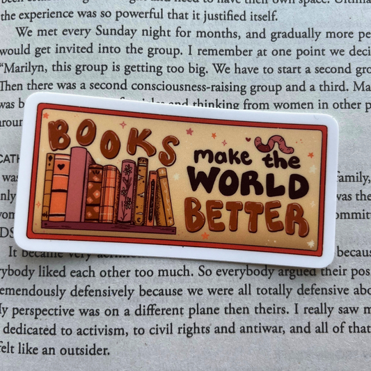 Books Make the World Better - Mini Sticker