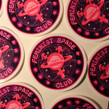 Load image into Gallery viewer, Feminist Space Club | Galaxy Planet | Vinyl Sticker (Glossy)