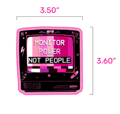 Monitor Power, Not People - Vintage TV Sticker