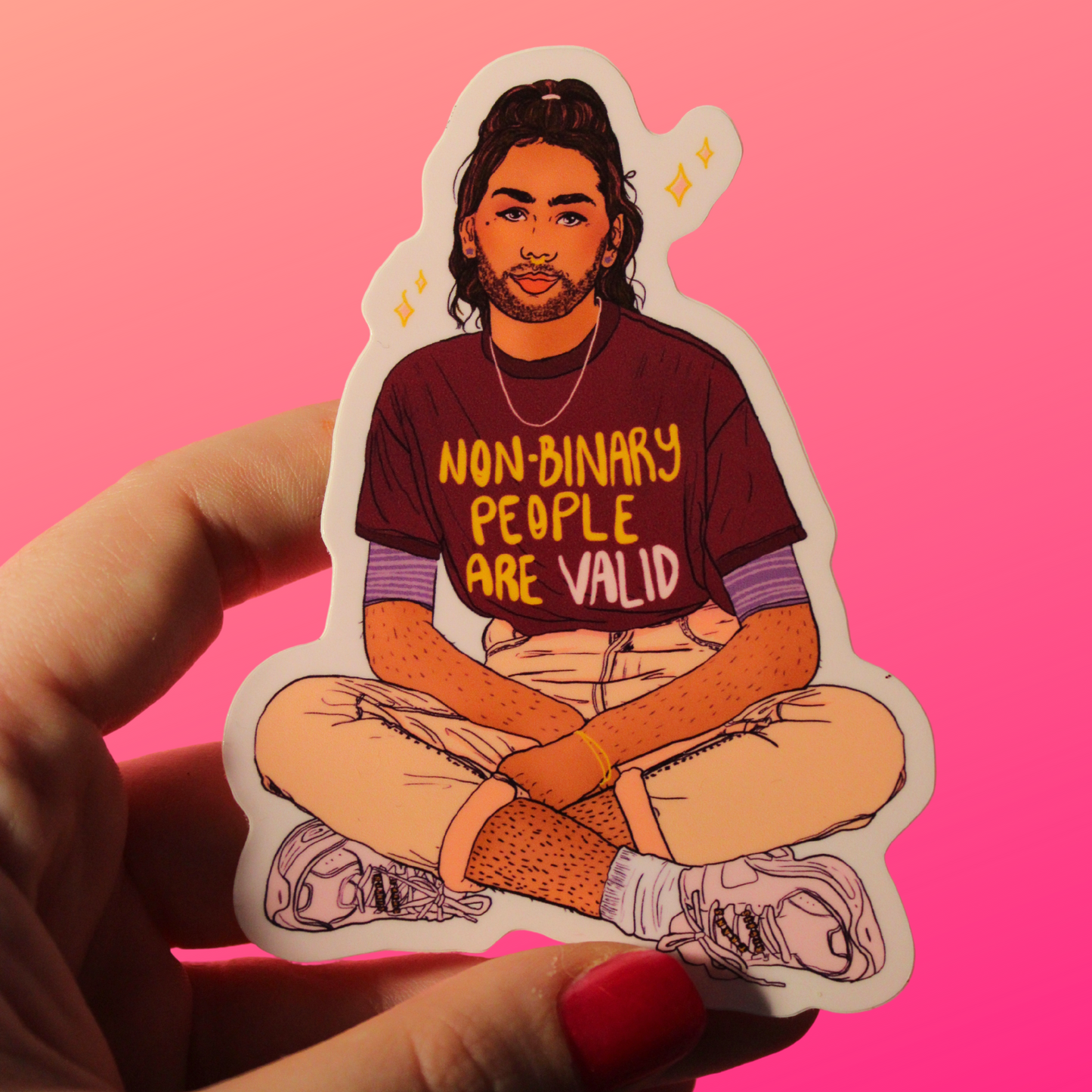 Nonbinary People are Valid - Sticker (Glossy)