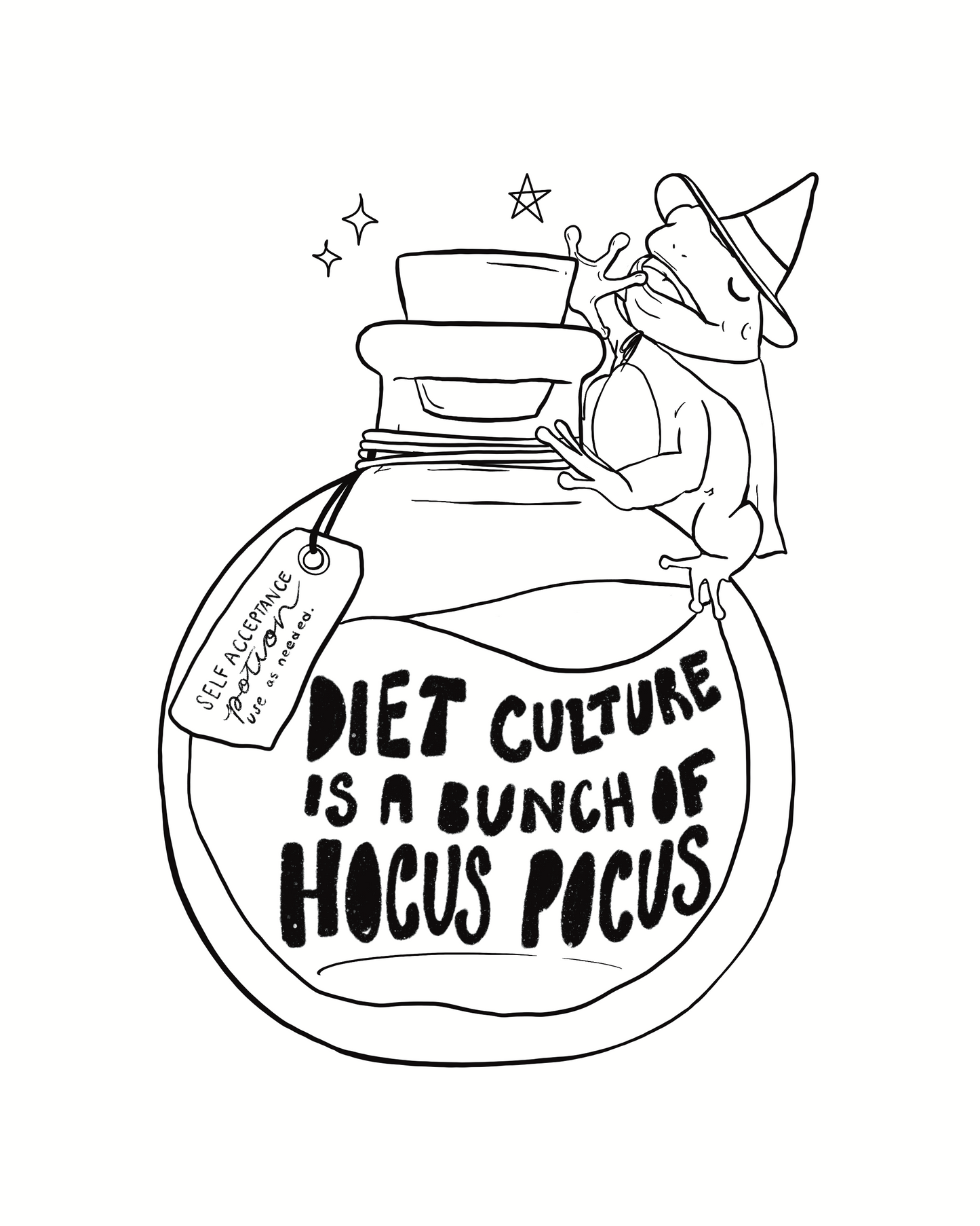 Diet Culture is a Bunch of Hocus Pocus Coloring Page Digital Download