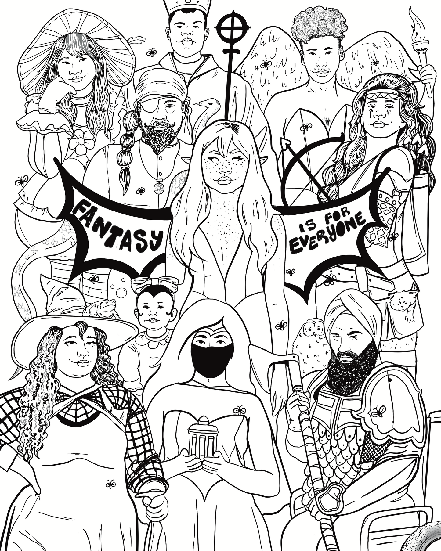 Fantasy is for Everyone Coloring Page Digital Download