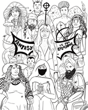 Load image into Gallery viewer, Fantasy is for Everyone Coloring Page Digital Download