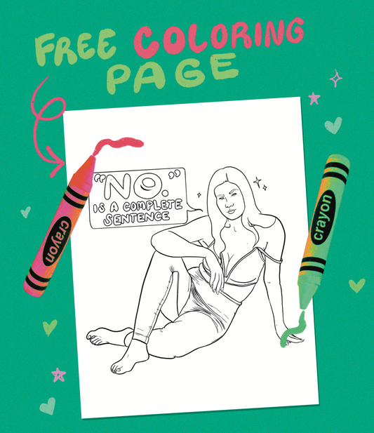 No is a Complete Sentence - Coloring Page Digital Download