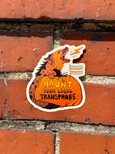 Load image into Gallery viewer, Haunt Your Local Transphobe | Trans Halloween Hyena | Vinyl Sticker (Matte)