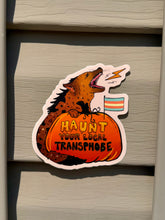 Load image into Gallery viewer, Haunt Your Local Transphobe | Trans Halloween Hyena | Vinyl Sticker (Matte)