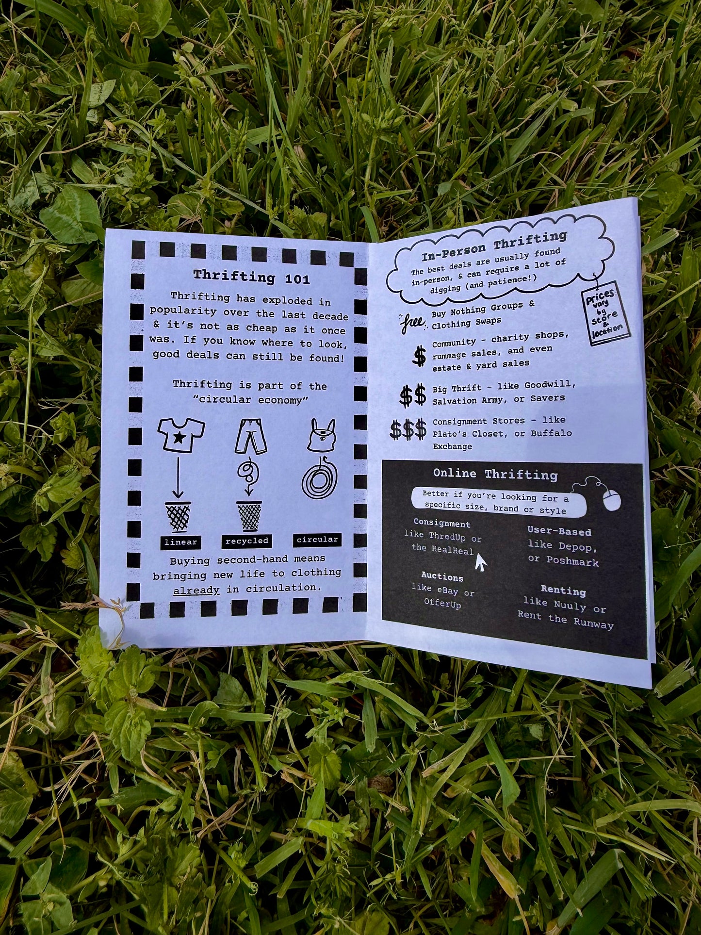 Seams of Resistance: Pocket Guide to Resisting Fast Fashion - 1-Page Mini Zine - Digital Download