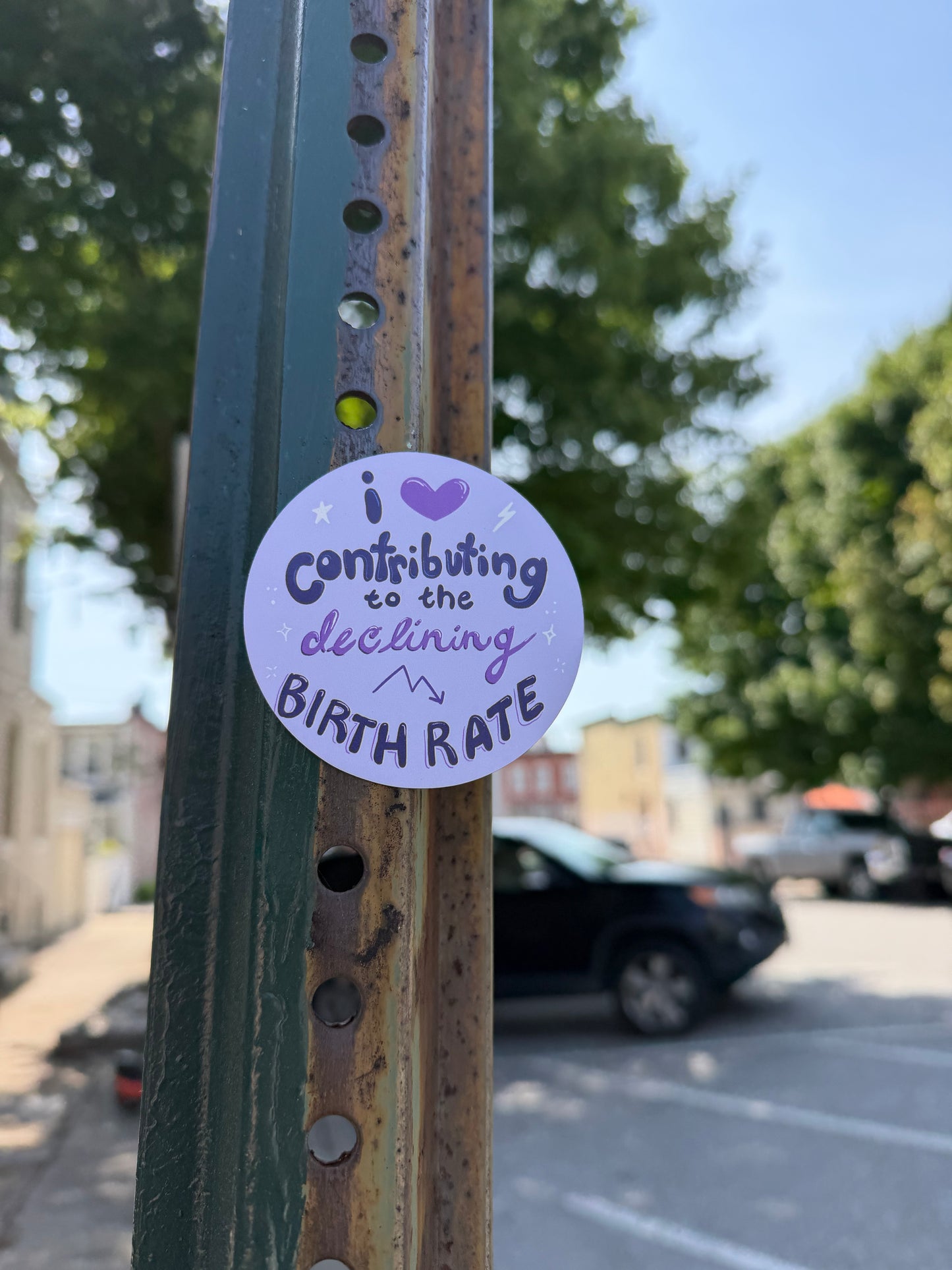 I <3 Contributing to the Declining Birth Rate - Magnet (Slight Misprint)