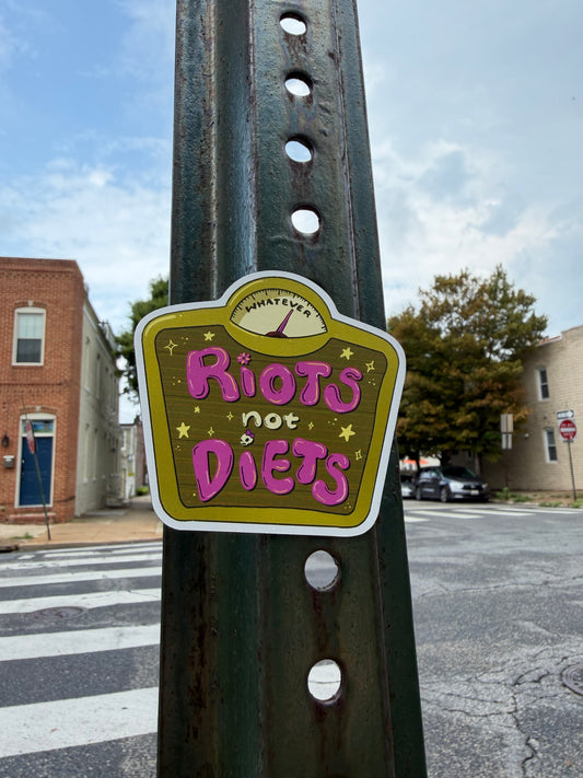 Riots NOT Diets | Body Positive Scale | Vinyl Magnet (Matte)
