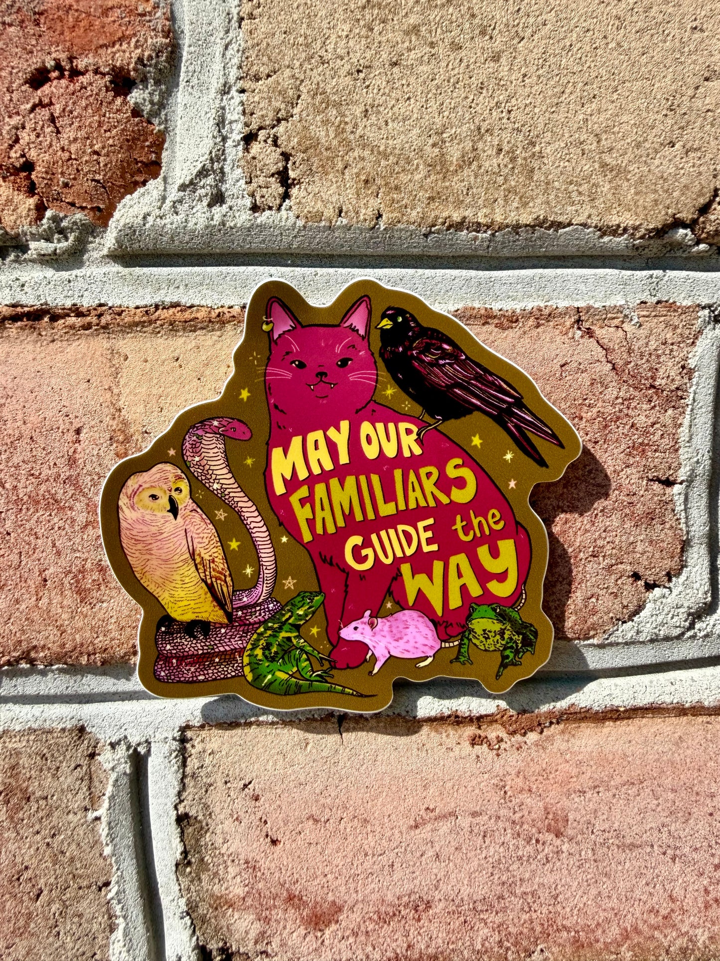 May Our Familiars Guide the Way | Witch Pets | Vinyl Sticker (Glossy)