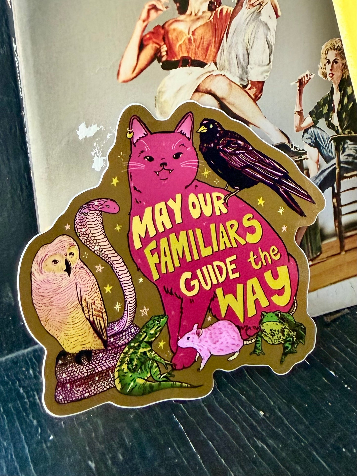 May Our Familiars Guide the Way | Witch Pets | Vinyl Sticker (Glossy)