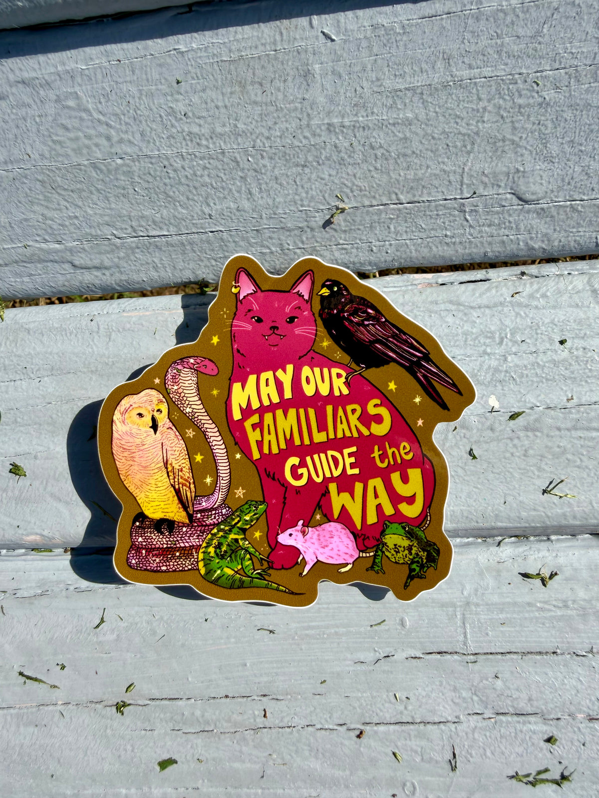 May Our Familiars Guide the Way | Witch Pets | Vinyl Sticker (Glossy)