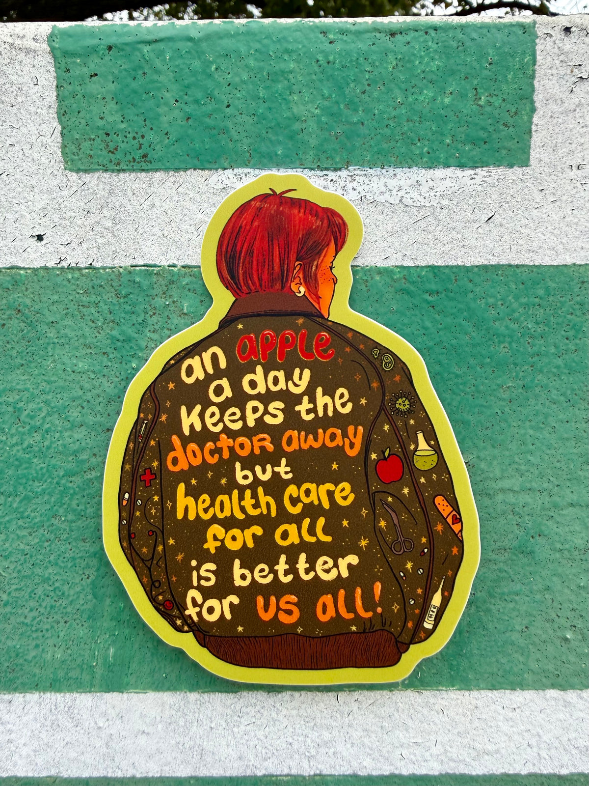 An Apple a Day Keeps the Doctor Away | Health Care | Vinyl Sticker (Matte)