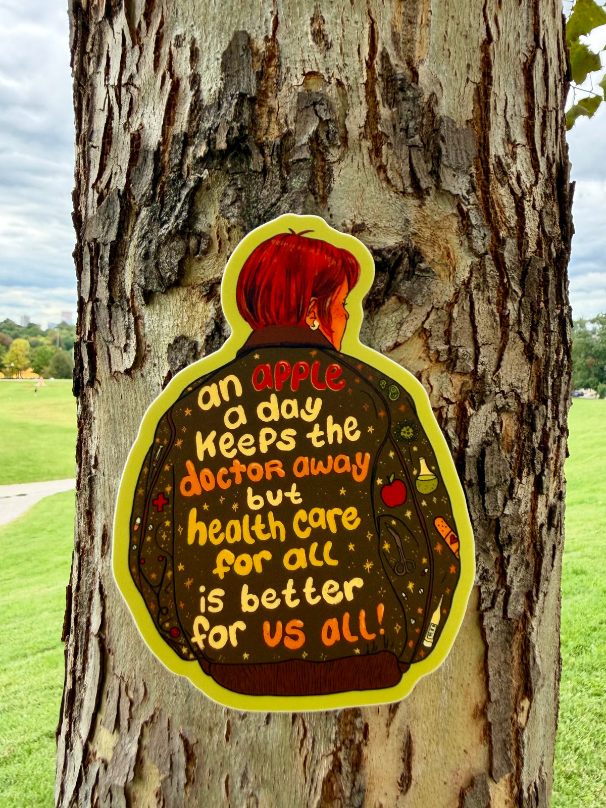 An Apple a Day Keeps the Doctor Away | Health Care | Vinyl Sticker (Matte)