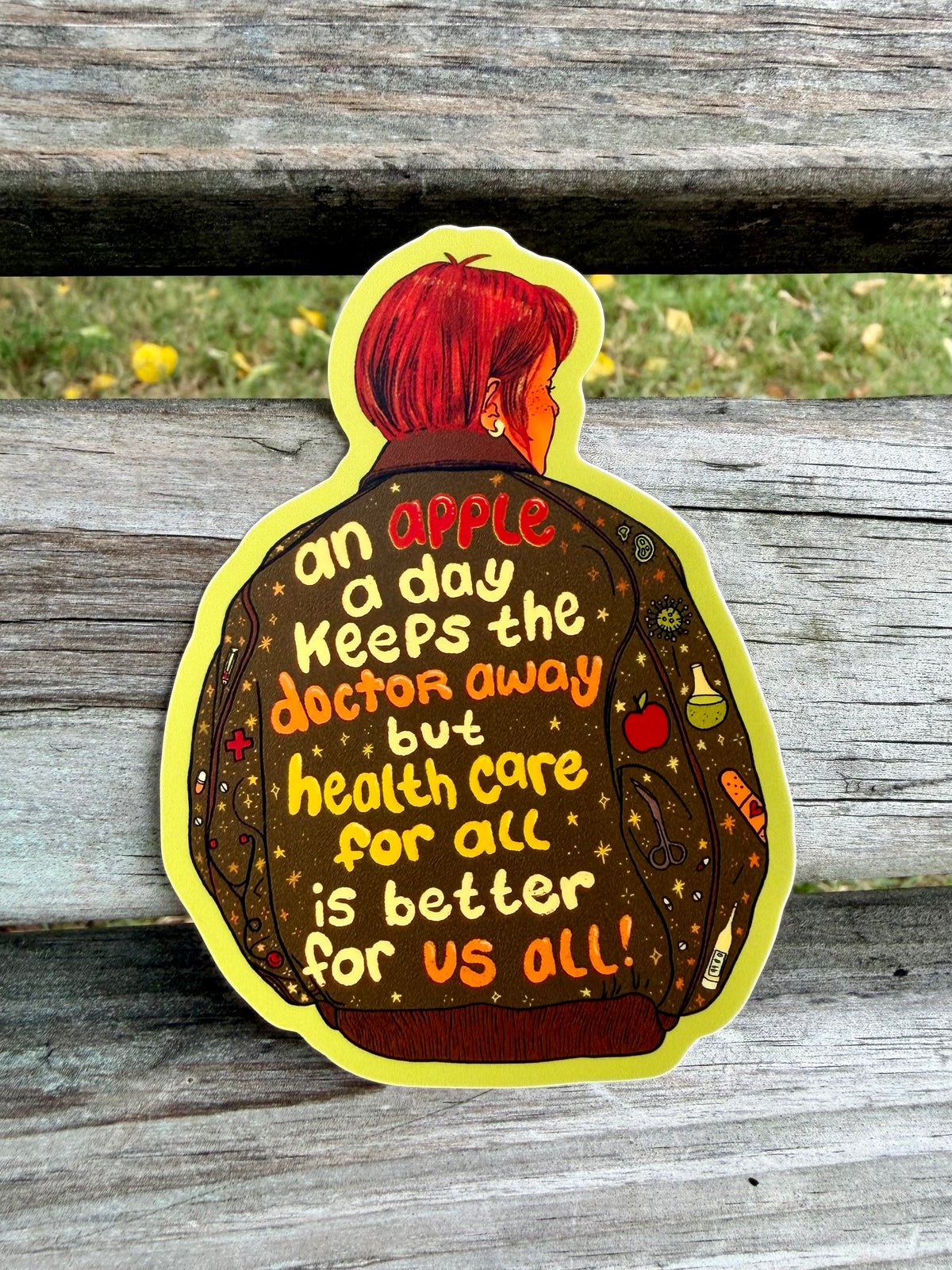 An Apple a Day Keeps the Doctor Away | Health Care | Vinyl Sticker (Matte)
