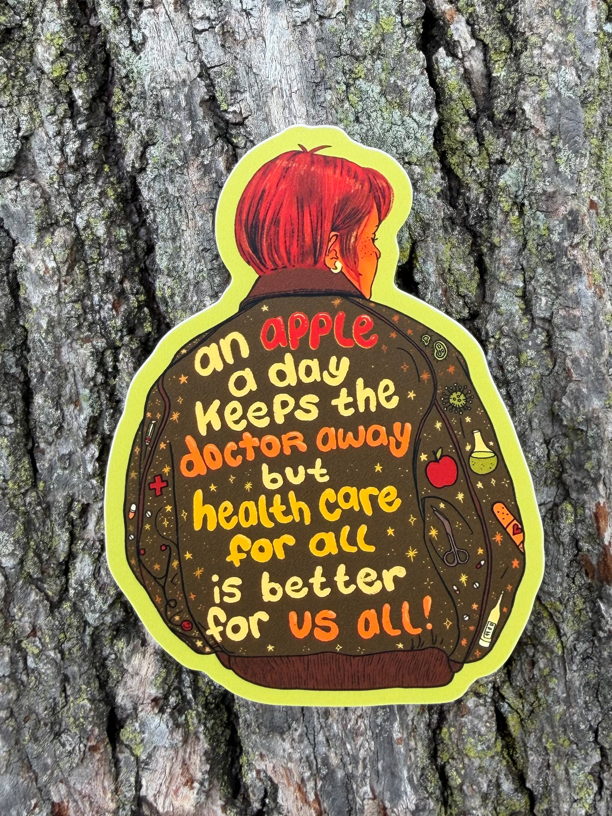 An Apple a Day Keeps the Doctor Away | Health Care | Vinyl Sticker (Matte)