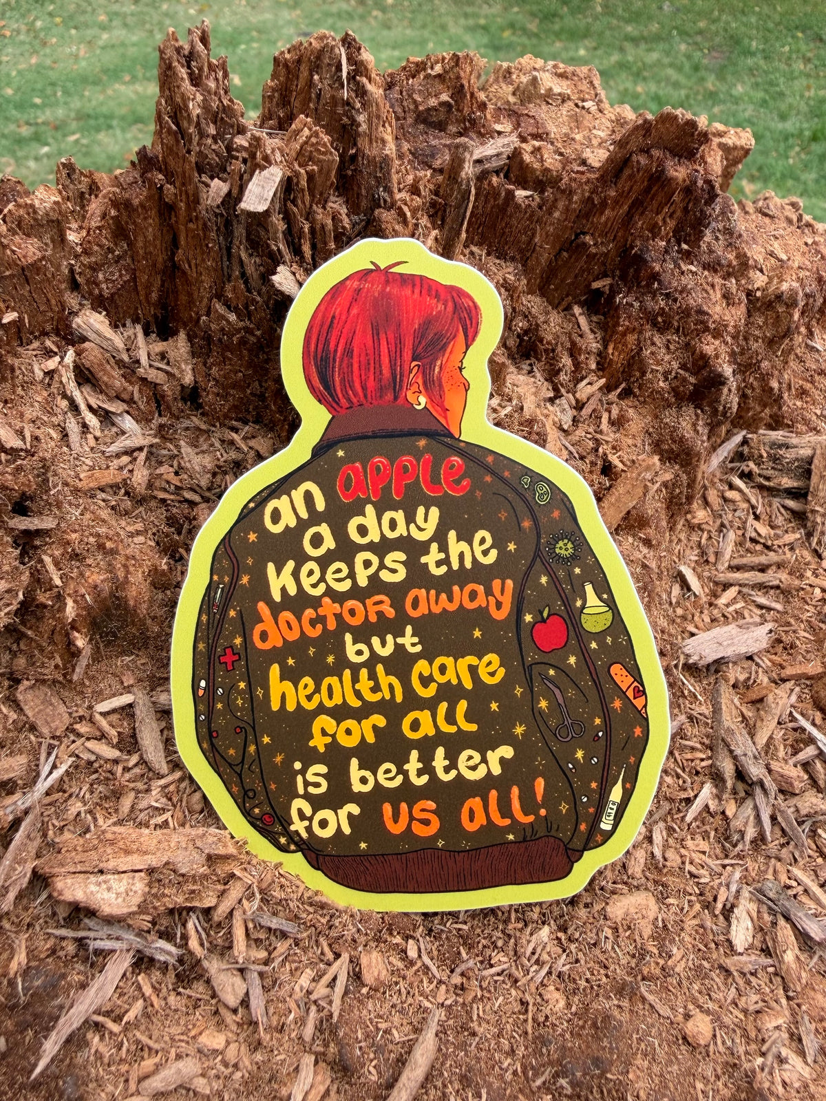 An Apple a Day Keeps the Doctor Away | Health Care | Vinyl Sticker (Matte)