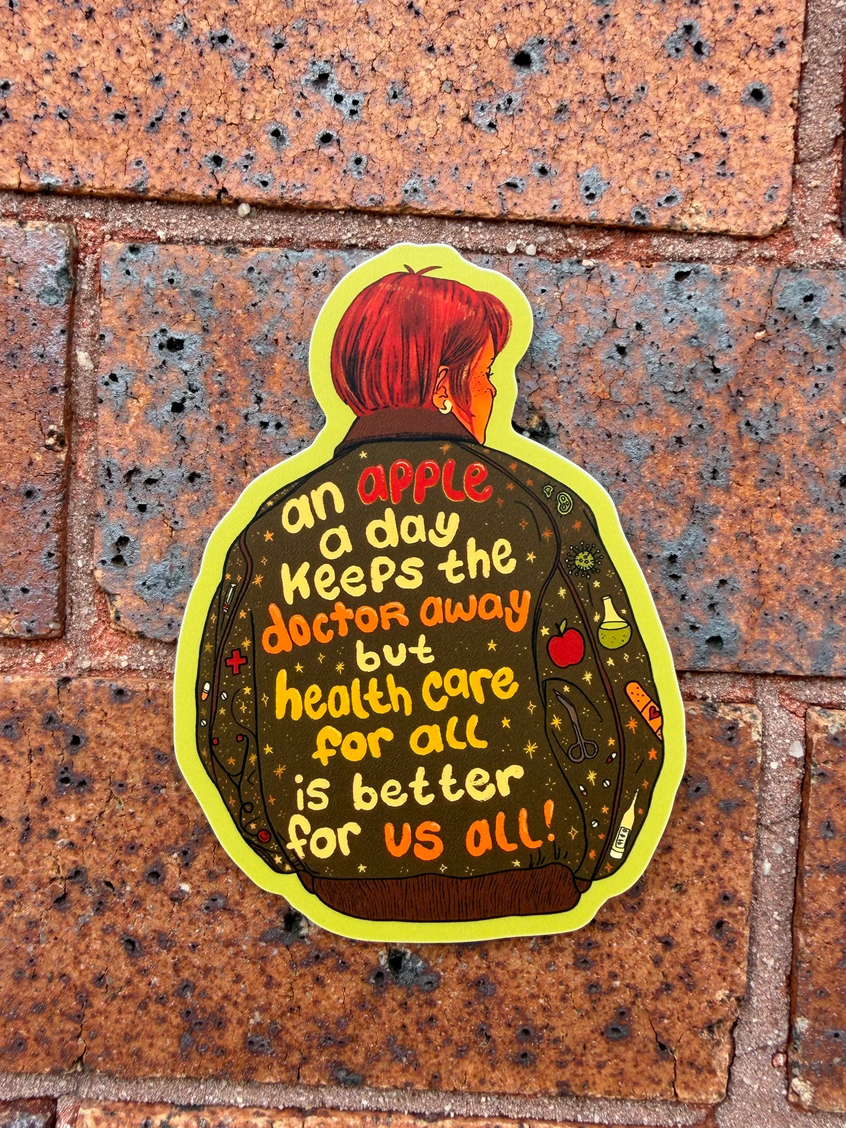 An Apple a Day Keeps the Doctor Away | Health Care | Vinyl Sticker (Matte)