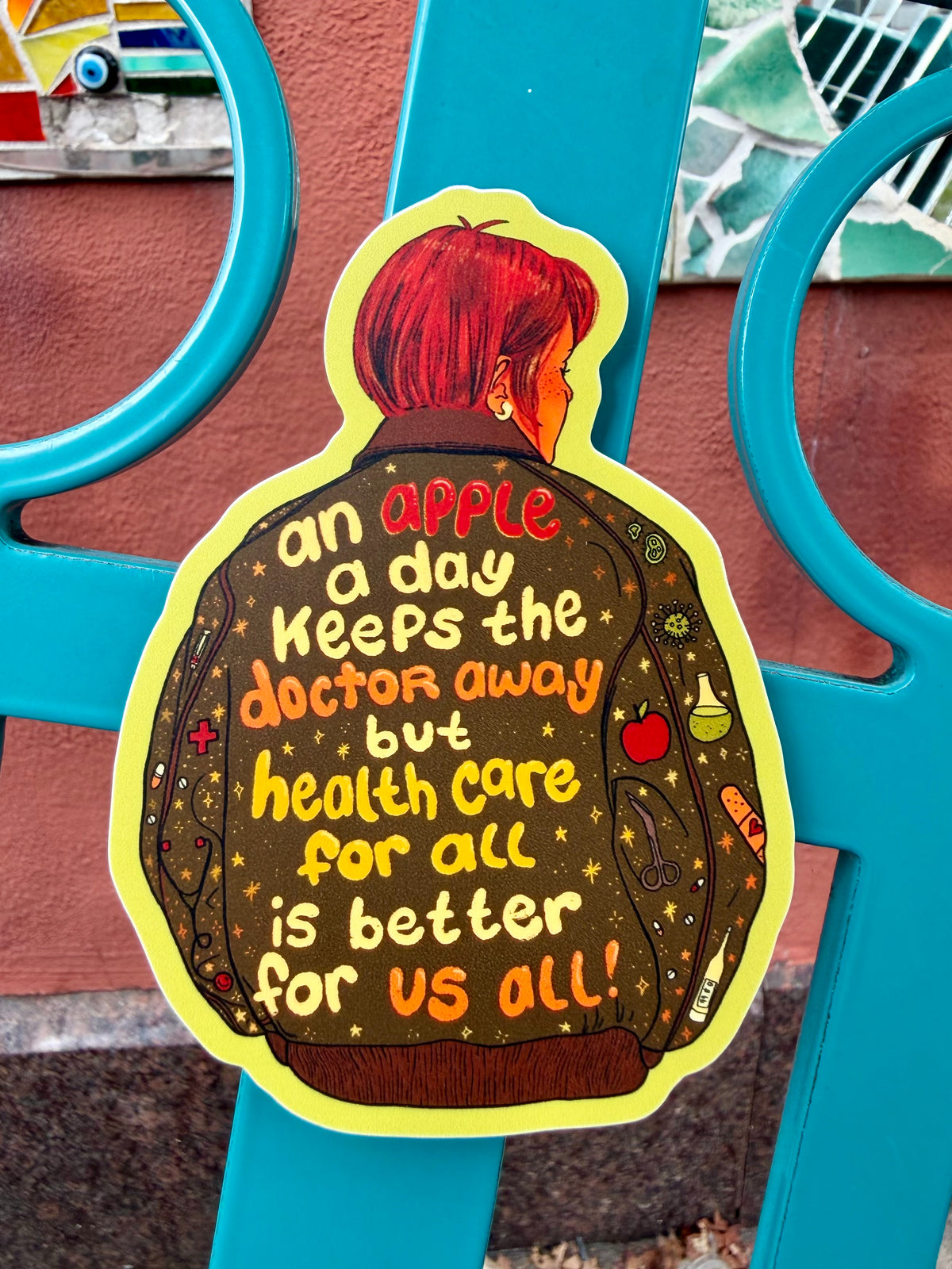 An Apple a Day Keeps the Doctor Away | Health Care | Vinyl Sticker (Matte)