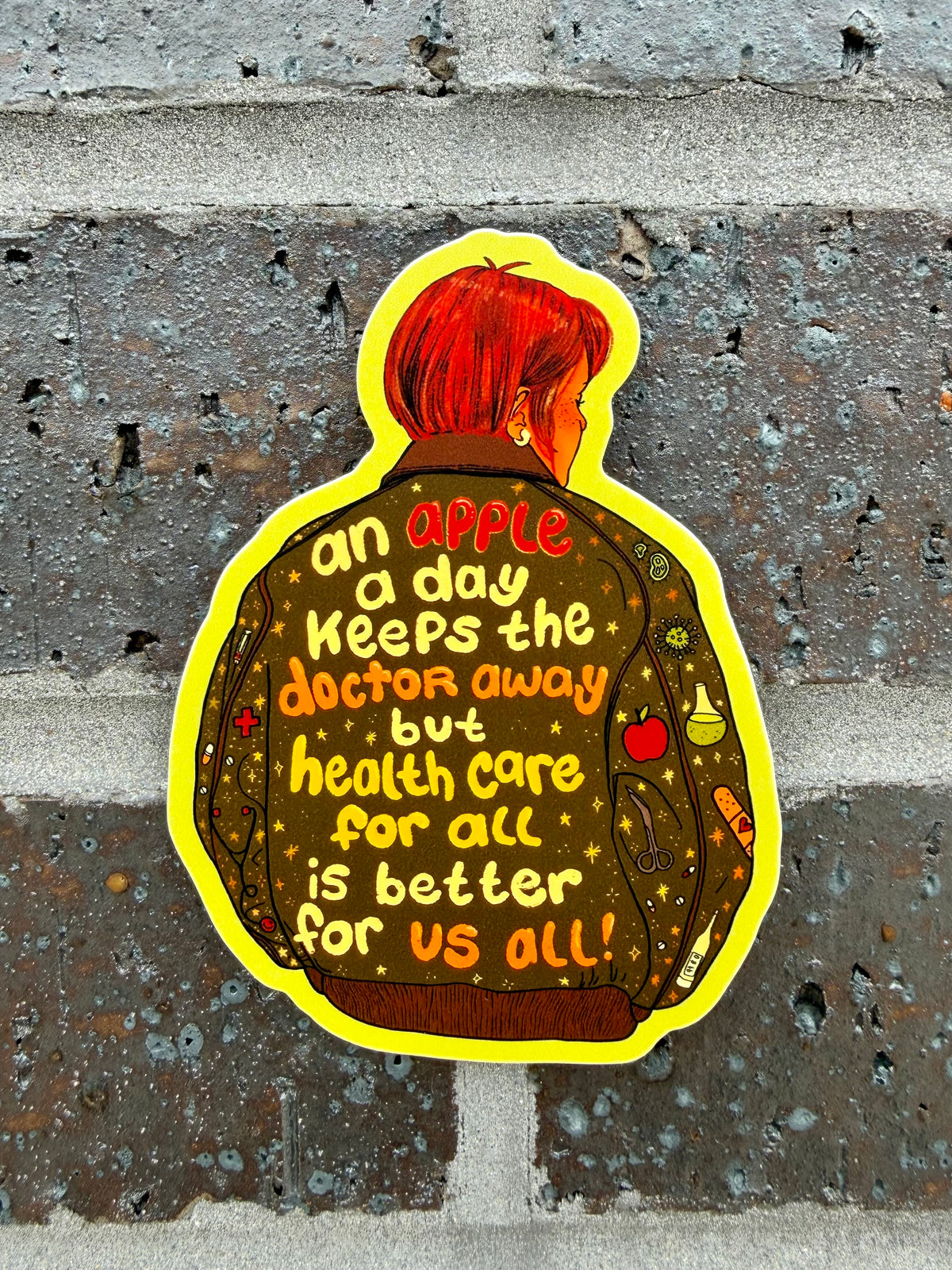 An Apple a Day Keeps the Doctor Away | Health Care | Vinyl Sticker (Matte)