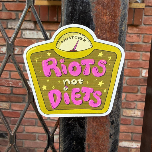 Riots NOT Diets | Body Positive Scale | Vinyl Magnet (Matte)