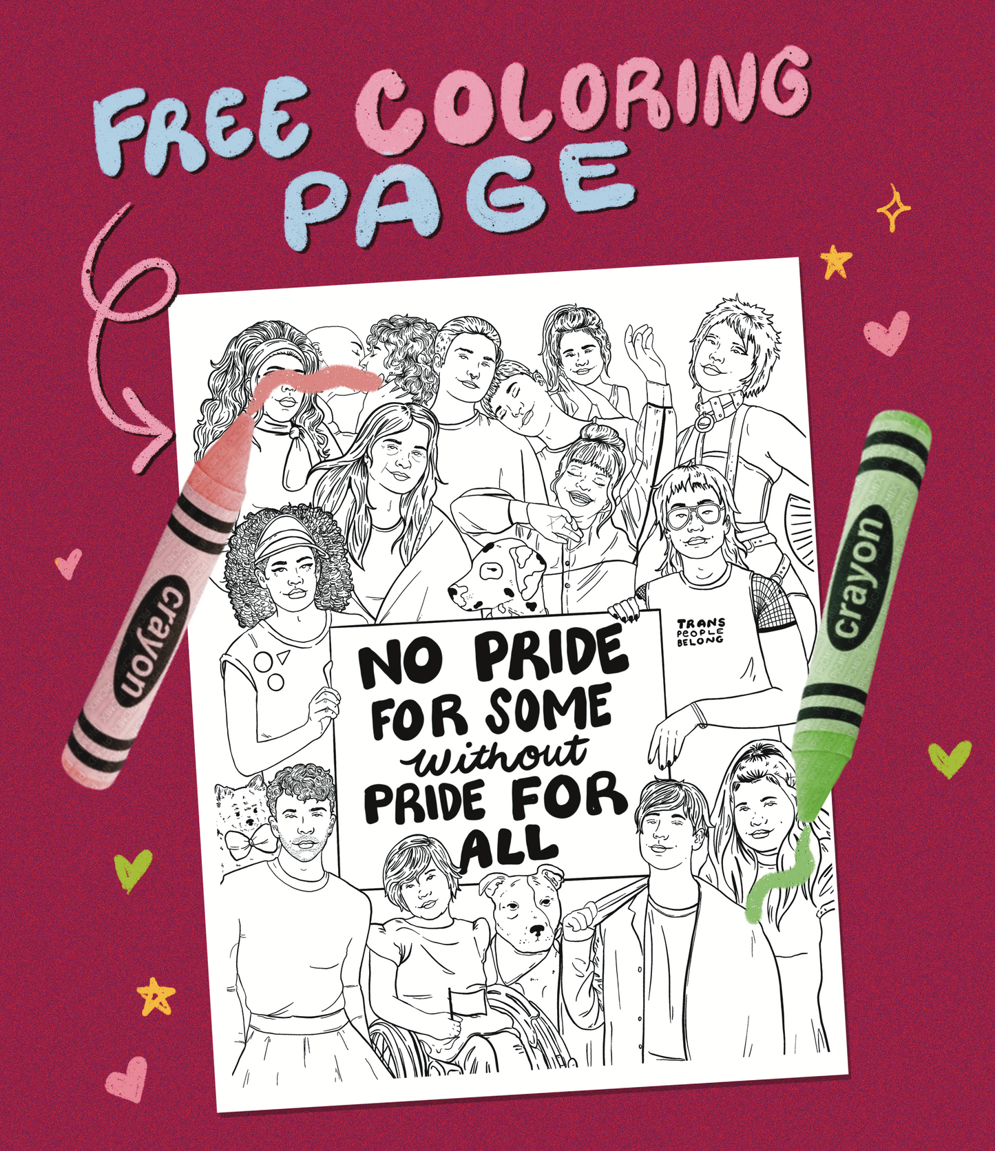 Pride for All Coloring Page Digital Download