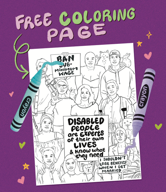 Disabled People are Experts of Their Own Lives Coloring Page Digital Download