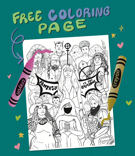 Fantasy is for Everyone Coloring Page Digital Download