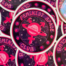 Load image into Gallery viewer, Feminist Space Club | Galaxy Planet | Vinyl Sticker (Glossy)