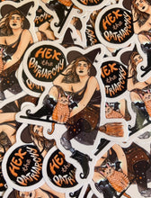 Load image into Gallery viewer, Hex the Patriarchy | Halloween Witch Cat | Vinyl Sticker (Glossy)