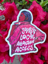 Load image into Gallery viewer, Support Local Abortion Access | Jean Jacket | Vinyl Sticker (Glow-in-the-Dark)