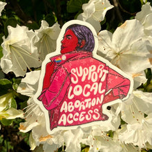 Load image into Gallery viewer, Support Local Abortion Access | Jean Jacket | Vinyl Sticker (Glow-in-the-Dark)