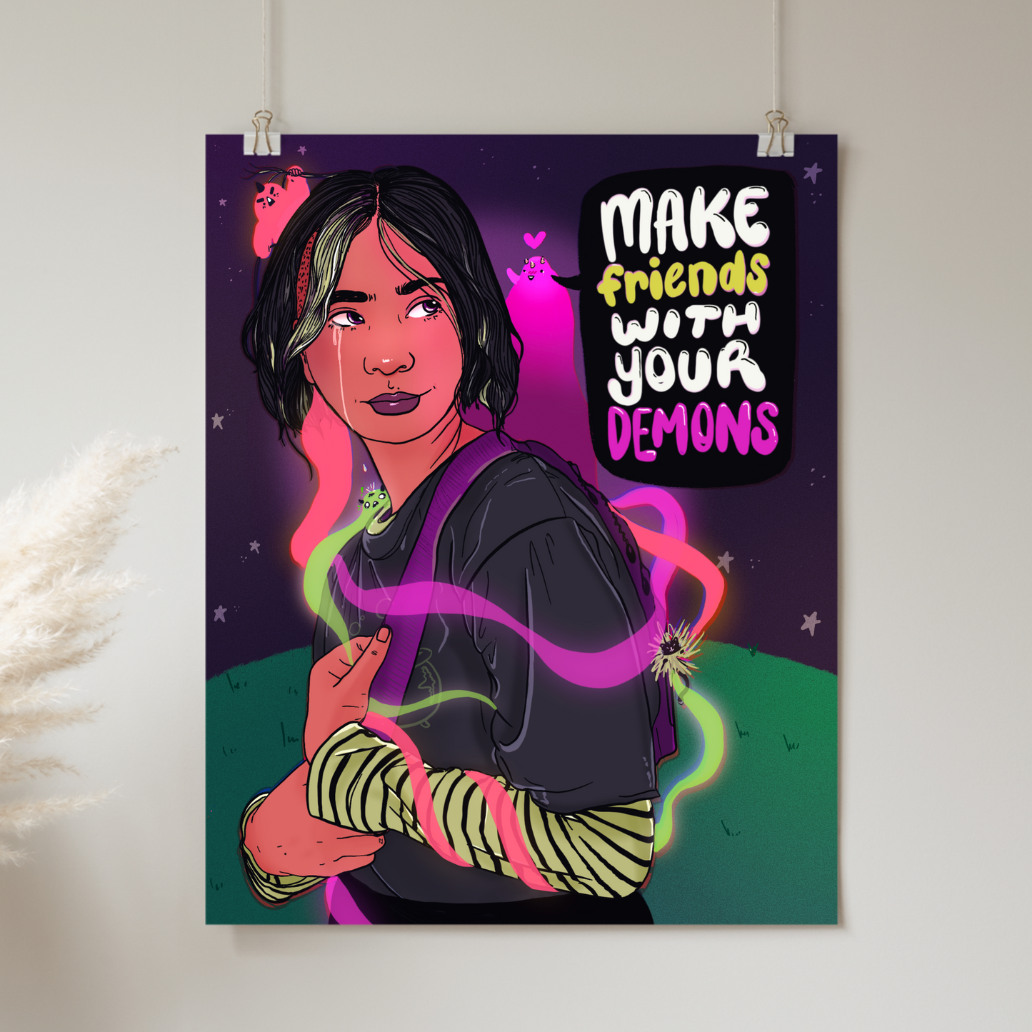Make Friends With Your Demons - Print