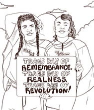 Load image into Gallery viewer, Trans Day of Remembrance Coloring Page Digital Download (English)