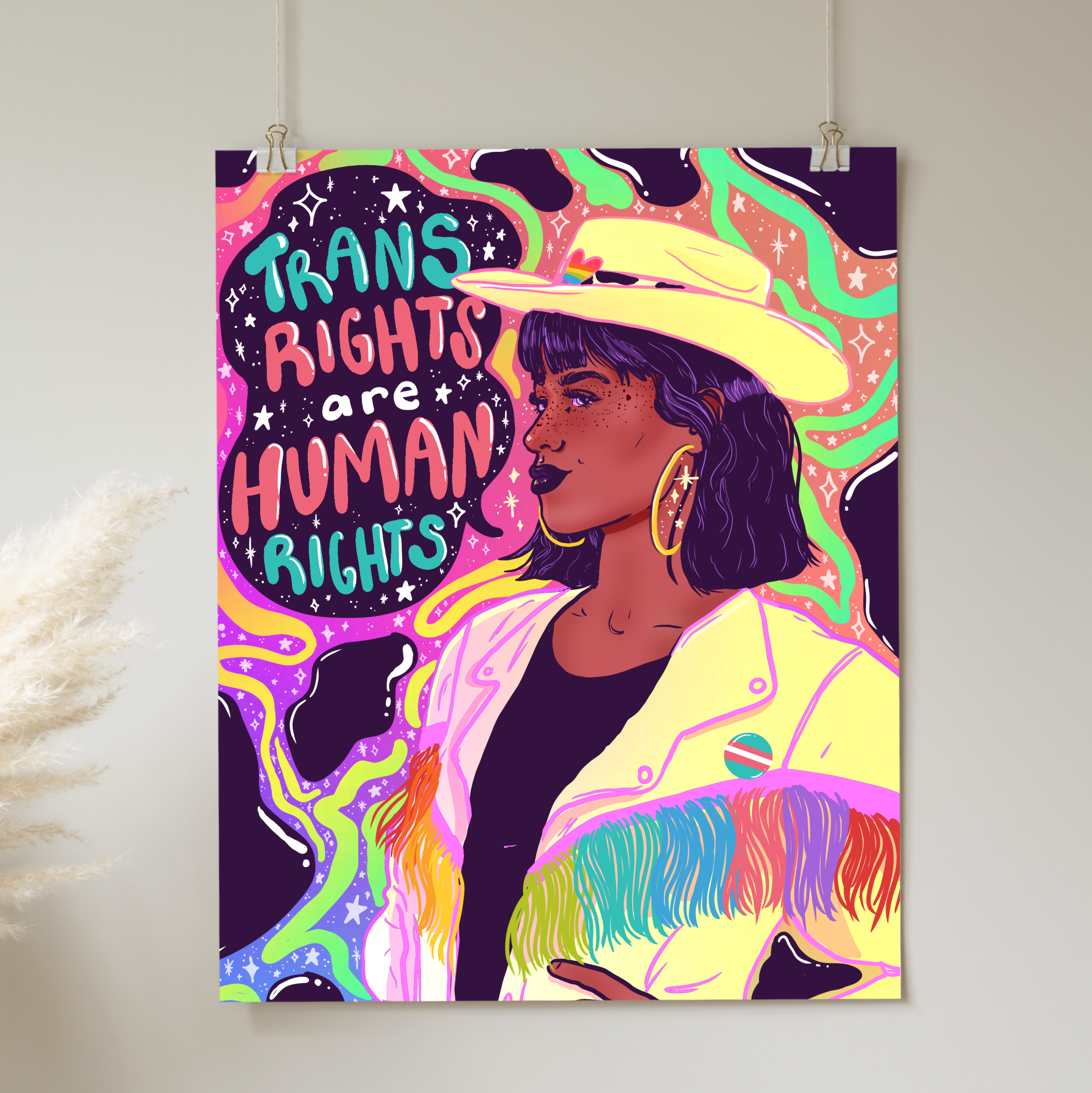 Trans Rights Clippy DIGITAL DOWNLOAD: Trans Rights are Human Rights – Liberal Jane Illustration